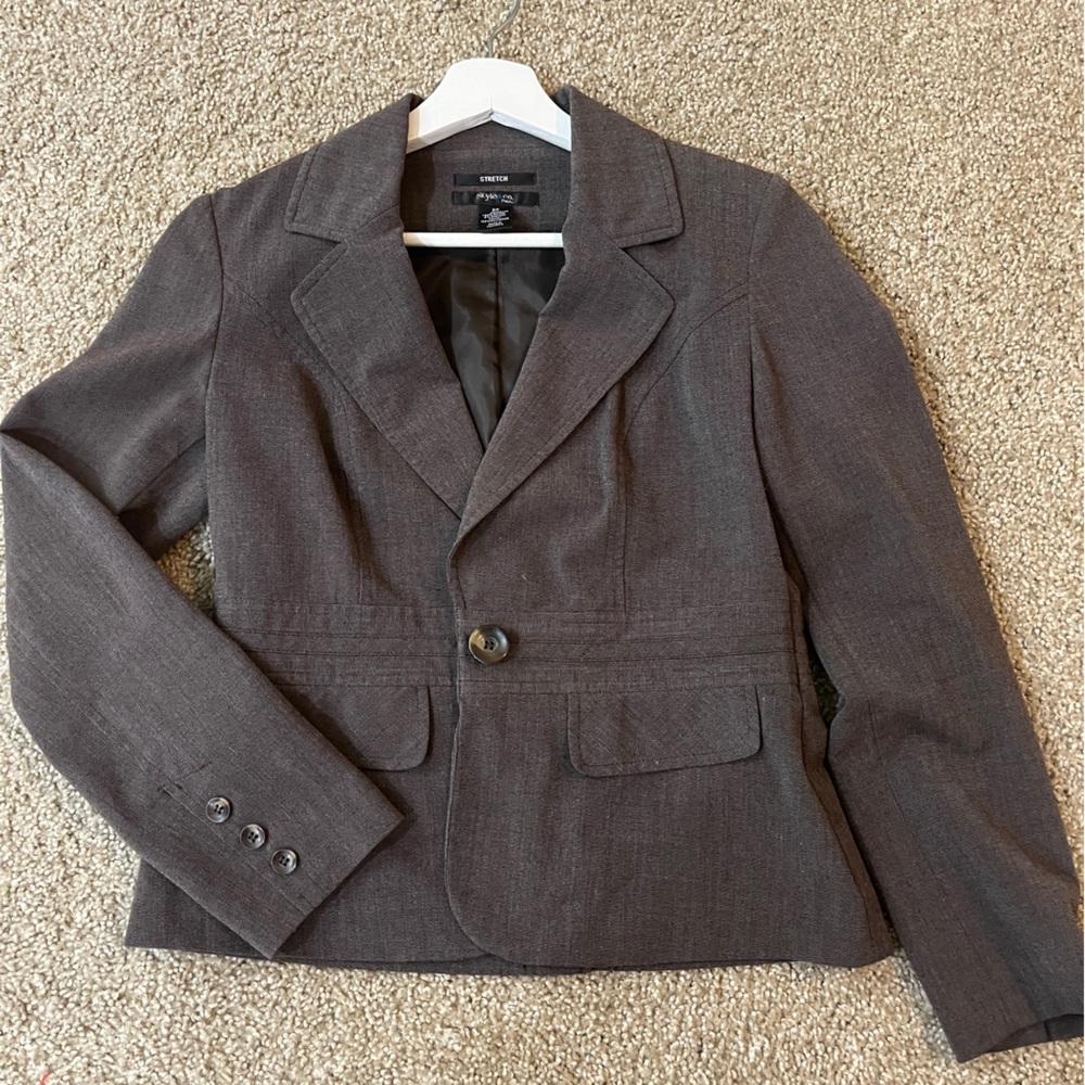 Style & Co. Women's Gray/Purple Blazer